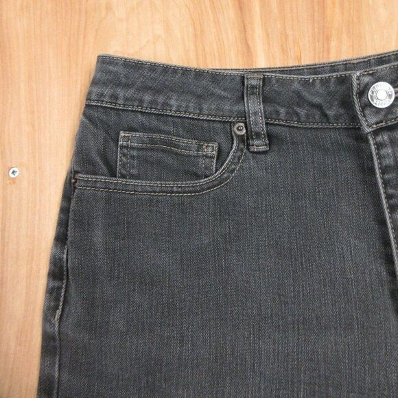COLDWATER CREEK Classic Waist ShapeMe Straight Leg Jeans Sz 8 PETITE Black Denim - Picture 7 of 16
